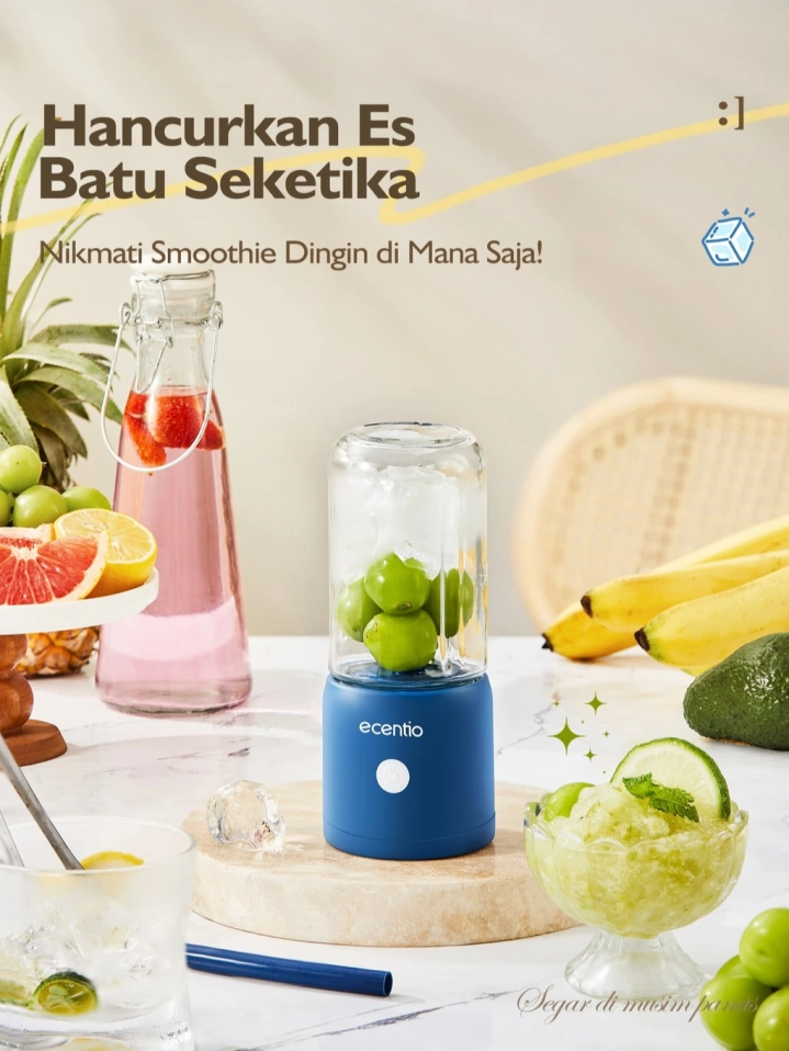 Ecentio Portable Juicer 2 Gelas Kaca
