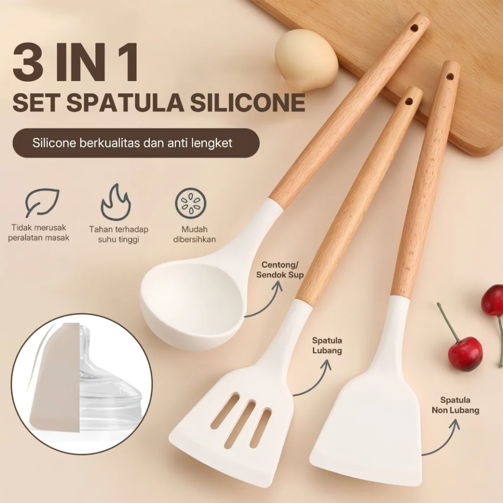Set Spatula Silikon 3 in 1 Mullen