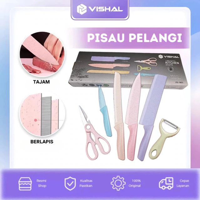 Set Pisau Dapur Vishal 6 in 1