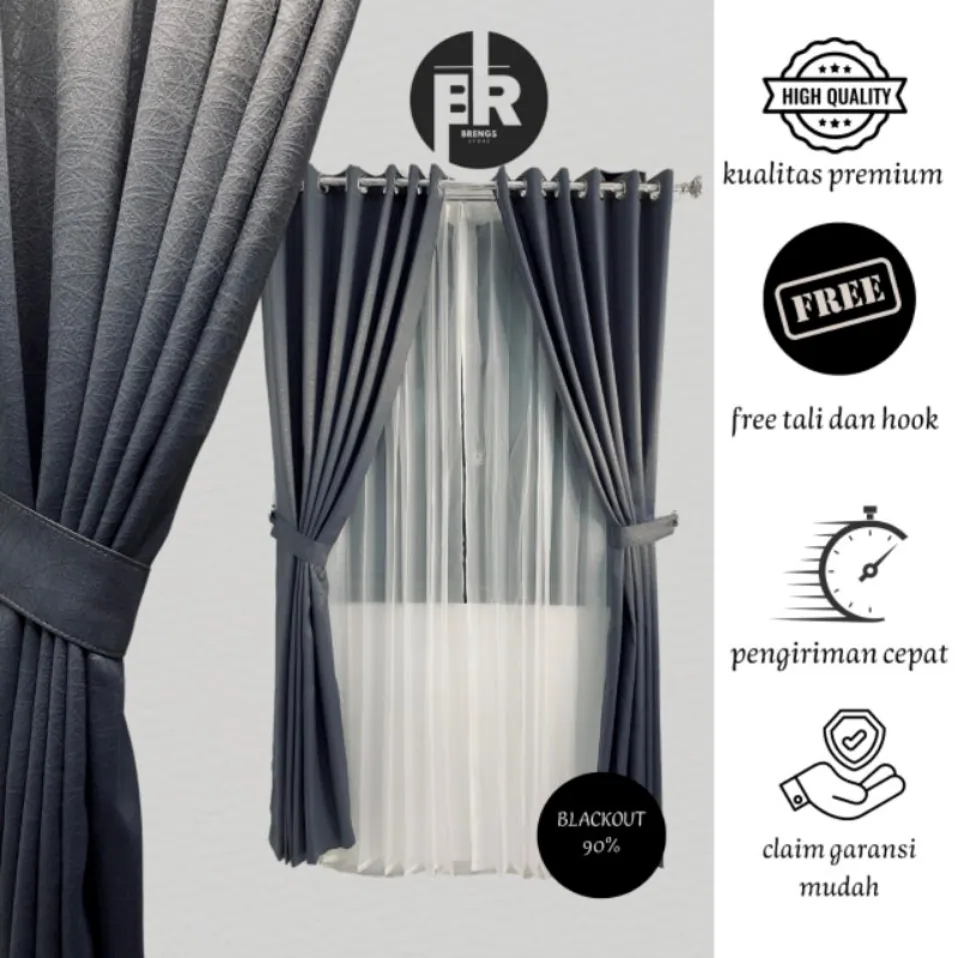 Tirai Blackout Premium Motif Embos